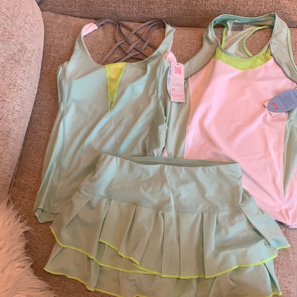 Lucky In Love 3 piece tennis outfit size s.